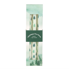 Load image into Gallery viewer, Set of 3 White Fir Tree Taper Candles
