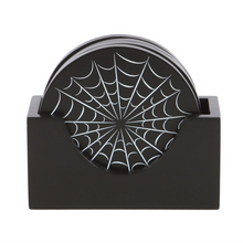 Load image into Gallery viewer, Black Spiderweb Coaster Set
