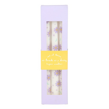 Load image into Gallery viewer, Set of 3 Purple Daisy Taper Candles