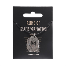 Load image into Gallery viewer, Rune of Transformation Viking Cord Necklace