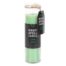 Load image into Gallery viewer, Luck Green Tea Magic Spell Tube Candle