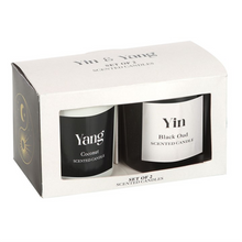 Load image into Gallery viewer, Set of 2 Yin Yang Black Oud and Coconut Candles