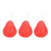 Load image into Gallery viewer, Set of 3 Strawberry Shaped Candles
