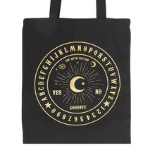 Load image into Gallery viewer, Black and Gold Talking Board Polycotton Tote Bag