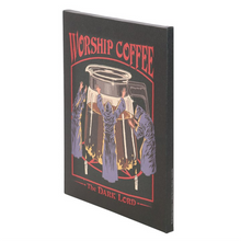 Load image into Gallery viewer, 19x25cm Worship Coffee Canvas Plaque by Steven Rhodes