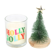 Load image into Gallery viewer, Holly Jolly Pine & Fir Glass Candle with Tree