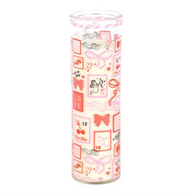 Load image into Gallery viewer, Valentine Postage Stamp Print Sparkling Rose Tube Candle