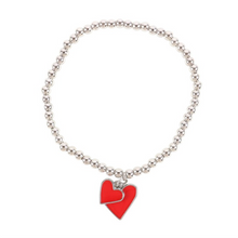Load image into Gallery viewer, All You Need Is Love Beaded Heart Charm Bracelet