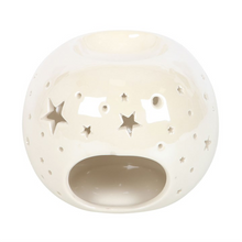 Load image into Gallery viewer, White Iridescent Star Oil Burner and Wax Warmer