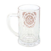 Load image into Gallery viewer, Viking Compass Glass Beer Tankard with Coaster
