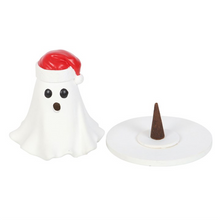Load image into Gallery viewer, Ghost with Santa Hat Incense Cone Holder