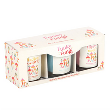 Load image into Gallery viewer, Set of 3 Funky Fungi Mushroom Votive Candles