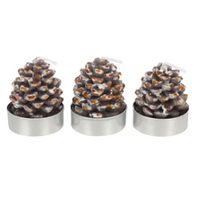Load image into Gallery viewer, Set of 6 Pinecone Tealight Candles