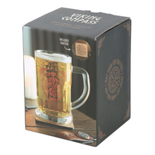 Load image into Gallery viewer, Viking Compass Glass Beer Tankard with Coaster