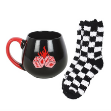 Load image into Gallery viewer, Black Dice Mug and Socks Set