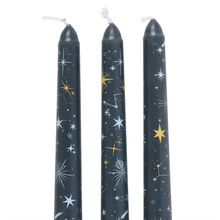 Load image into Gallery viewer, Set of 3 Starry Night Taper Candles