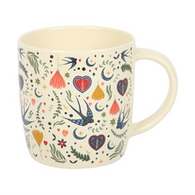Load image into Gallery viewer, Cream Midnight Bloom Print Mug