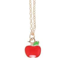 Load image into Gallery viewer, Best Teacher Apple Necklace on Greeting Card
