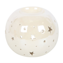 Load image into Gallery viewer, White Iridescent Star Oil Burner and Wax Warmer