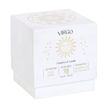 Load image into Gallery viewer, Virgo Sandalwood & Patchouli Gemstone Zodiac Candle