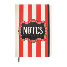 Load image into Gallery viewer, Red Circus Stripe A5 Notebook