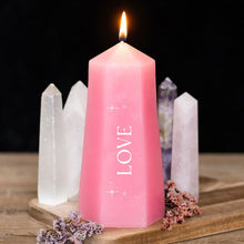 Load image into Gallery viewer, Love Crystal Candle with Rough Rose Quartz