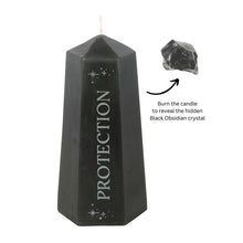 Load image into Gallery viewer, Protection Crystal Candle with Rough Black Obsidian