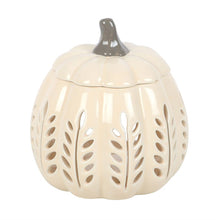 Load image into Gallery viewer, Cream Leaf Cut Out Pumpkin Oil Burner and Wax Warmer