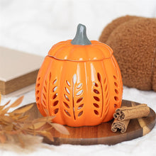 Load image into Gallery viewer, Orange Leaf Cut Out Pumpkin Oil Burner and Wax Warmer