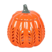 Load image into Gallery viewer, Orange Leaf Cut Out Pumpkin Oil Burner and Wax Warmer