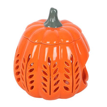 Load image into Gallery viewer, Orange Leaf Cut Out Pumpkin Oil Burner and Wax Warmer