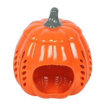 Load image into Gallery viewer, Orange Leaf Cut Out Pumpkin Oil Burner and Wax Warmer