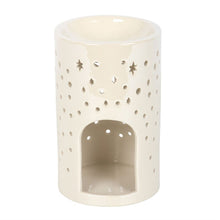 Load image into Gallery viewer, Iridescent White Moon Pillar Oil Burner and Wax Warmer