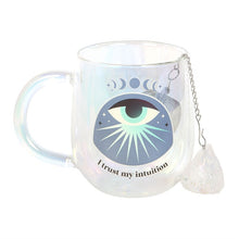 Load image into Gallery viewer, Intuition Double Walled Glass Mug with Aura Crystal Tea Infuser