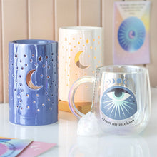Load image into Gallery viewer, Iridescent Purple Moon Pillar Oil Burner and Wax Warmer