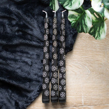 Load image into Gallery viewer, Set of 3 Black Magic Pentagram Taper Candles