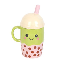 Load image into Gallery viewer, Kawaii Bubble Tea Lidded Mug