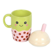 Load image into Gallery viewer, Kawaii Bubble Tea Lidded Mug