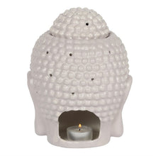 Load image into Gallery viewer, Large Grey Buddha Head Oil Burner and Wax Warmer