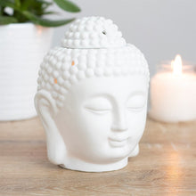 Load image into Gallery viewer, White Buddha Head Oil Burner