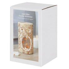 Load image into Gallery viewer, Gold Pillar Crackle Glass Oil Burner and Wax Warmer