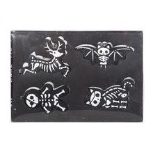 Load image into Gallery viewer, Set of 4 Black Creepy Skeleton Cookie Ornaments