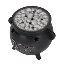 Load image into Gallery viewer, Triple Moon Cauldron Incense Cone Holder