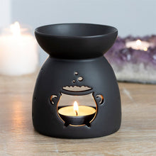Load image into Gallery viewer, Black Cauldron Cut Out Oil Burner
