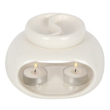Load image into Gallery viewer, Off White Double Oil Burner