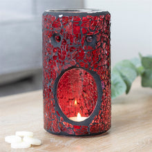 Load image into Gallery viewer, Red Pillar Crackle Glass Oil Burner and Wax Warmer