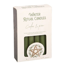 Load image into Gallery viewer, Cedar & Pine Winter Ritual Spell Candles