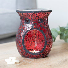 Load image into Gallery viewer, Large Red Crackle Glass Oil Burner and Wax Warmer