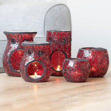 Load image into Gallery viewer, Large Red Crackle Glass Oil Burner and Wax Warmer