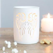 Load image into Gallery viewer, White Angel Wings Cut Out Oil Burner
